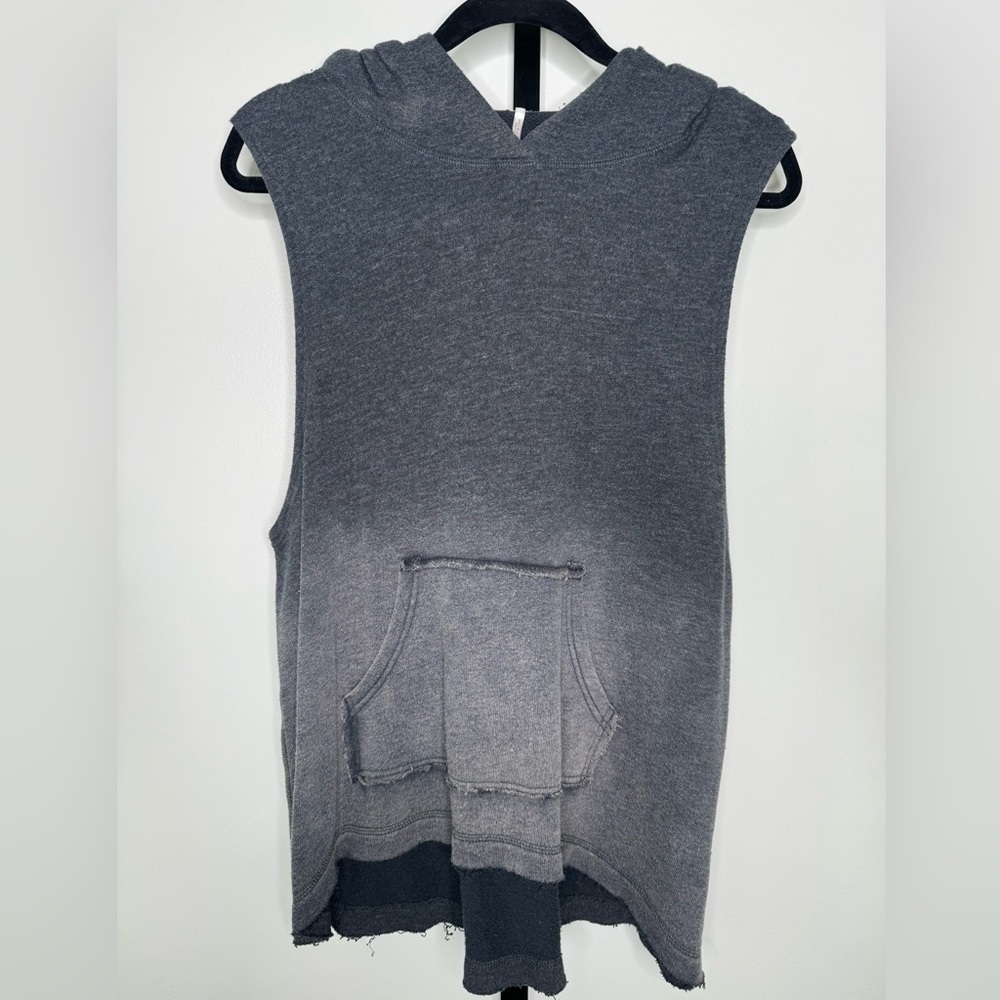 Free People Ombre Beach Day Sleeveless Distressed Hoodie - Boho-Chic Comfort
